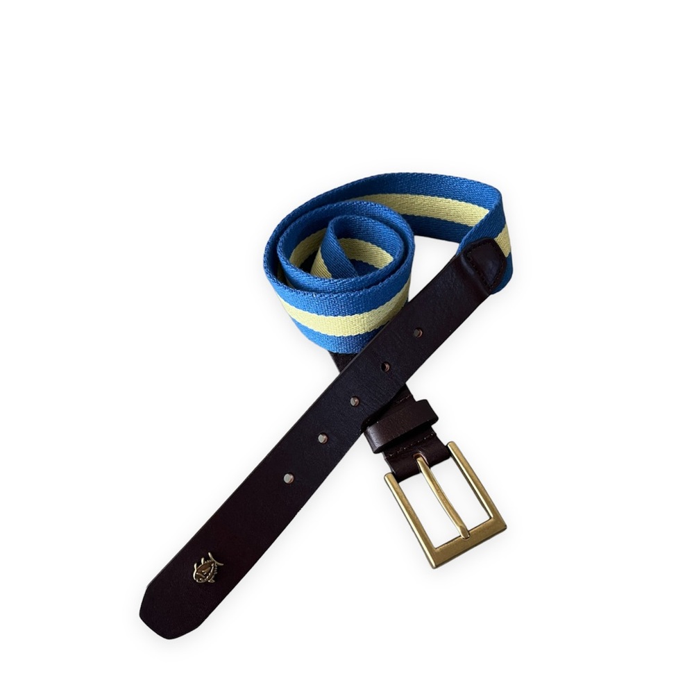 Southern Tide Orange Blue Surcingle Belt size 34